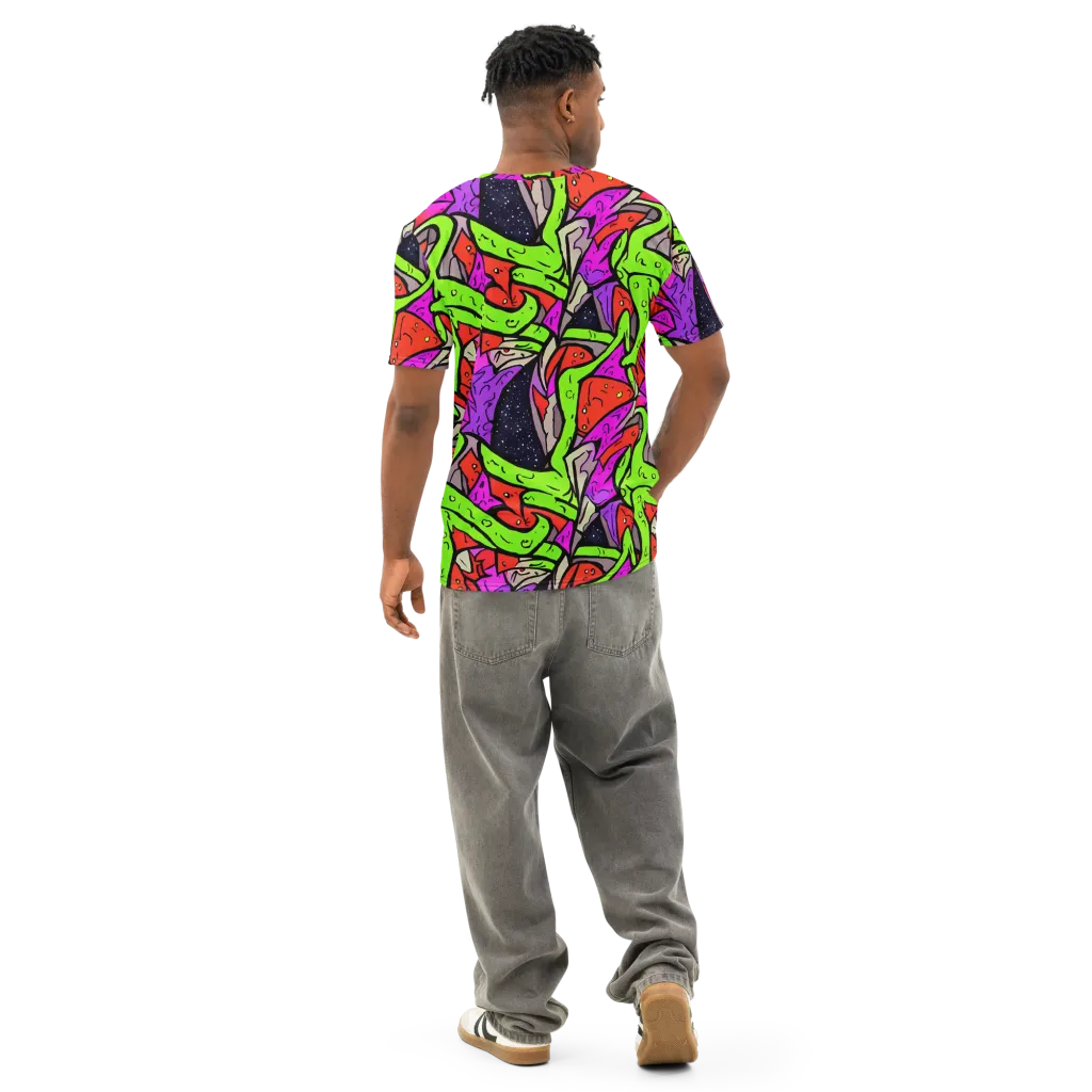 Luminous Depths on Men's Cotton Crew Neck T-Shirt — Back