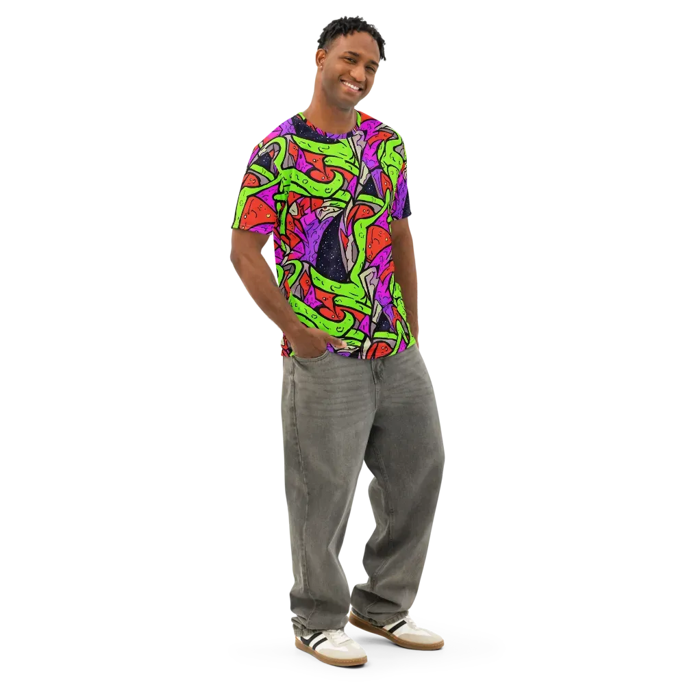 Luminous Depths on Men's Cotton Crew Neck T-Shirt — Right Front