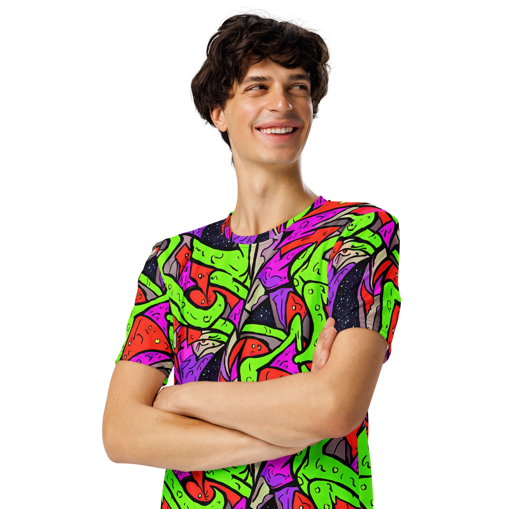 Luminous Depths on Men's Crew Neck T-Shirt — Left Front