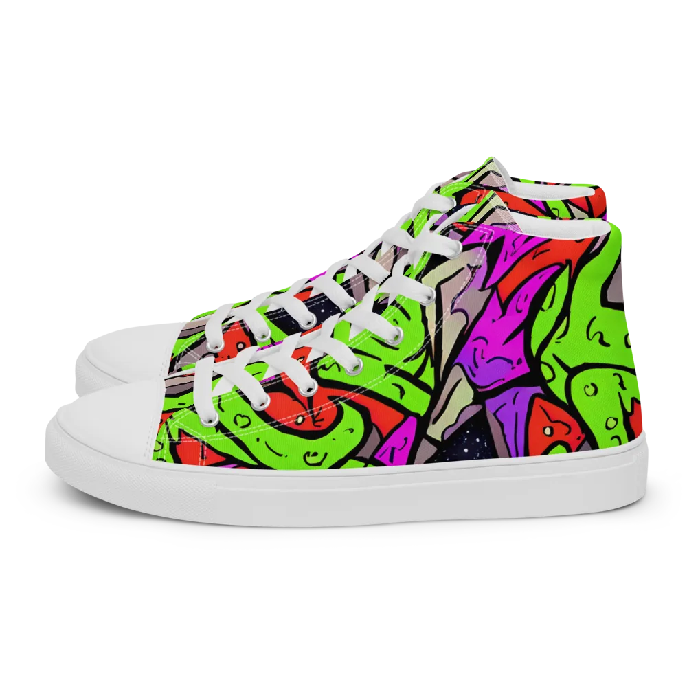 Luminous Depths on Women's High Top Canvas Shoes — Left