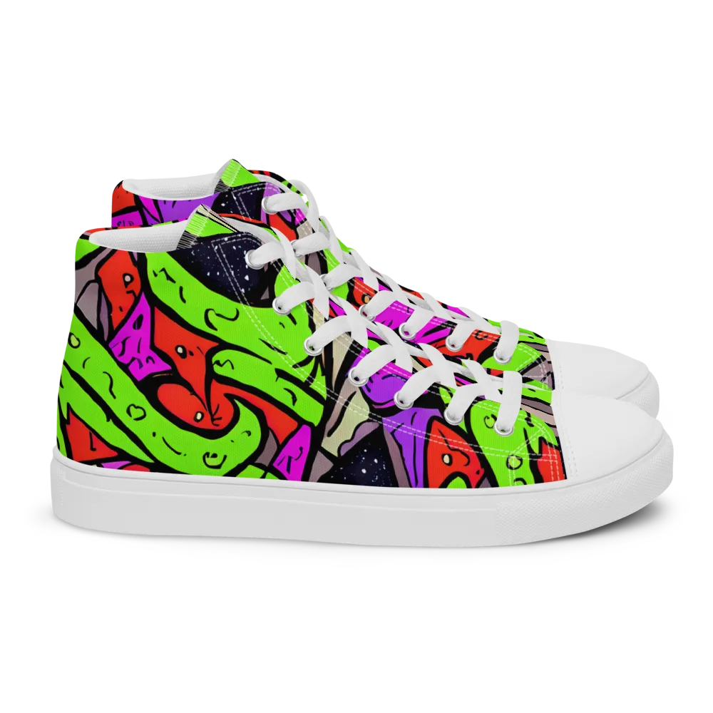 Luminous Depths on Women's High Top Canvas Shoes — Right