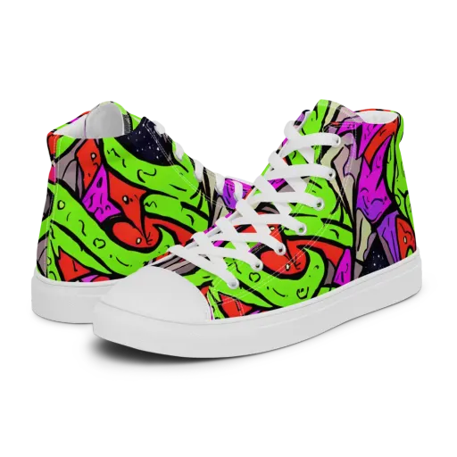 Luminous Depths on a Women's High Top Canvas Shoes
