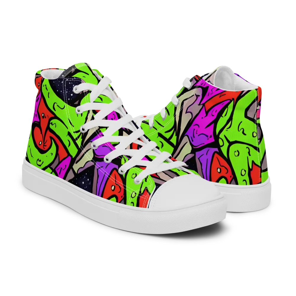 Luminous Depths on Women's High Top Canvas Shoes — Right