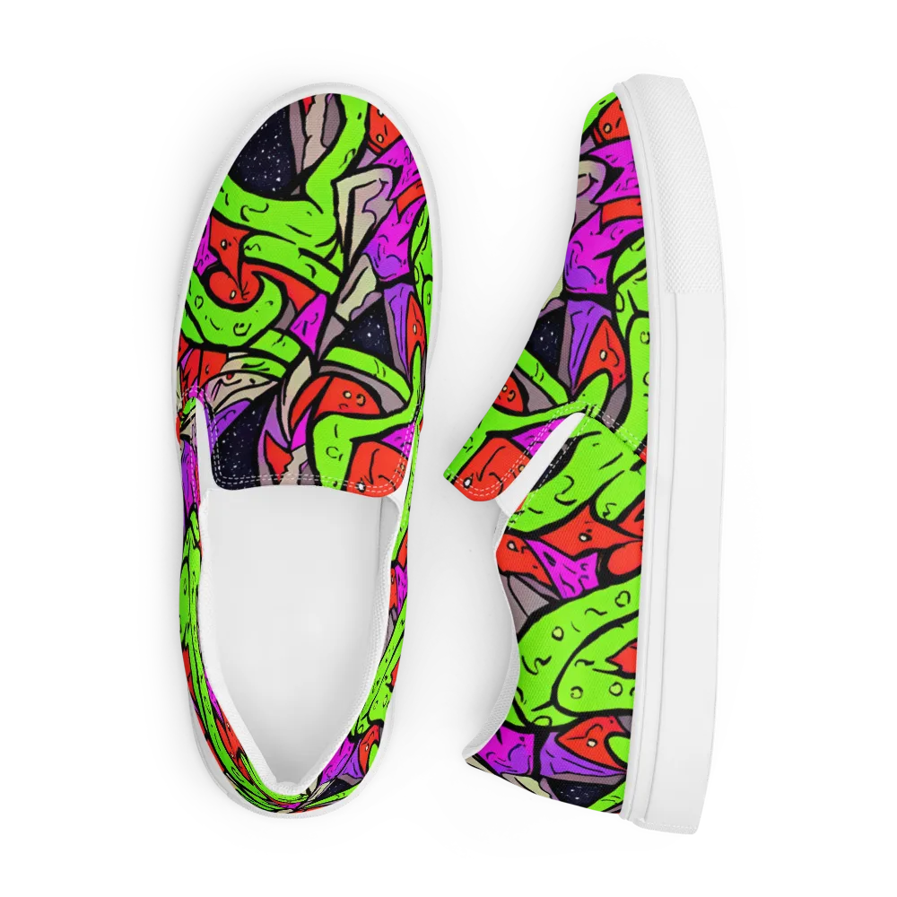 Luminous Depths on Men's Slip-On Canvas Shoes — Front