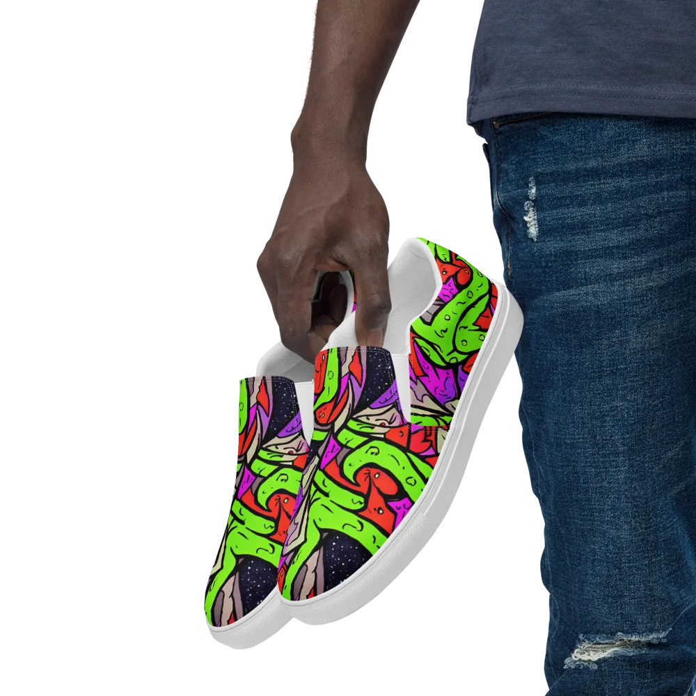 Luminous Depths on Men's Slip-On Canvas Shoes — Left Front