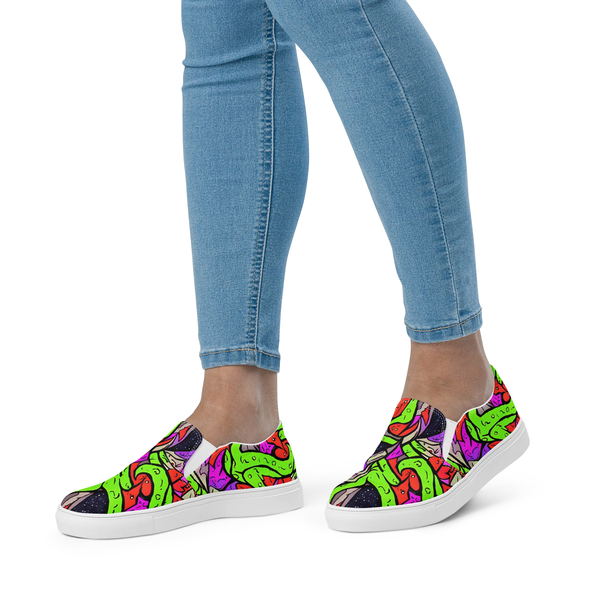 Luminous Depths on Women's Slip-On Canvas Shoes — Front
