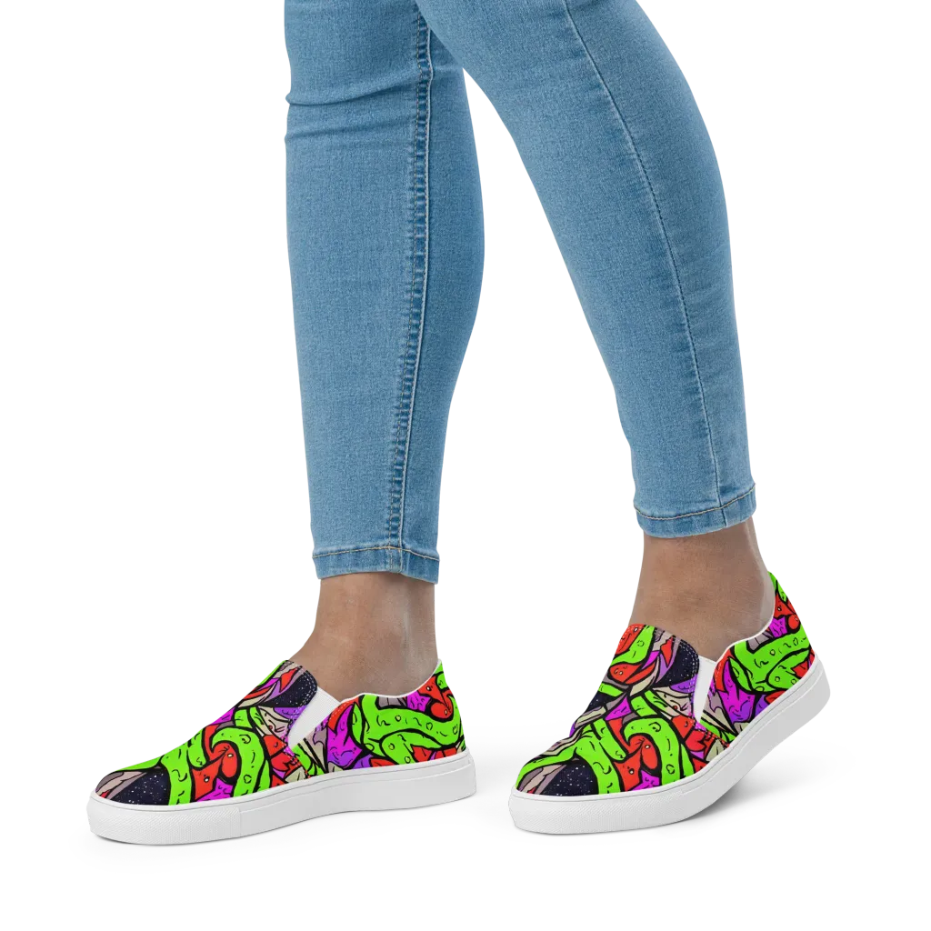 Luminous Depths on Women's Slip-On Canvas Shoes — Front