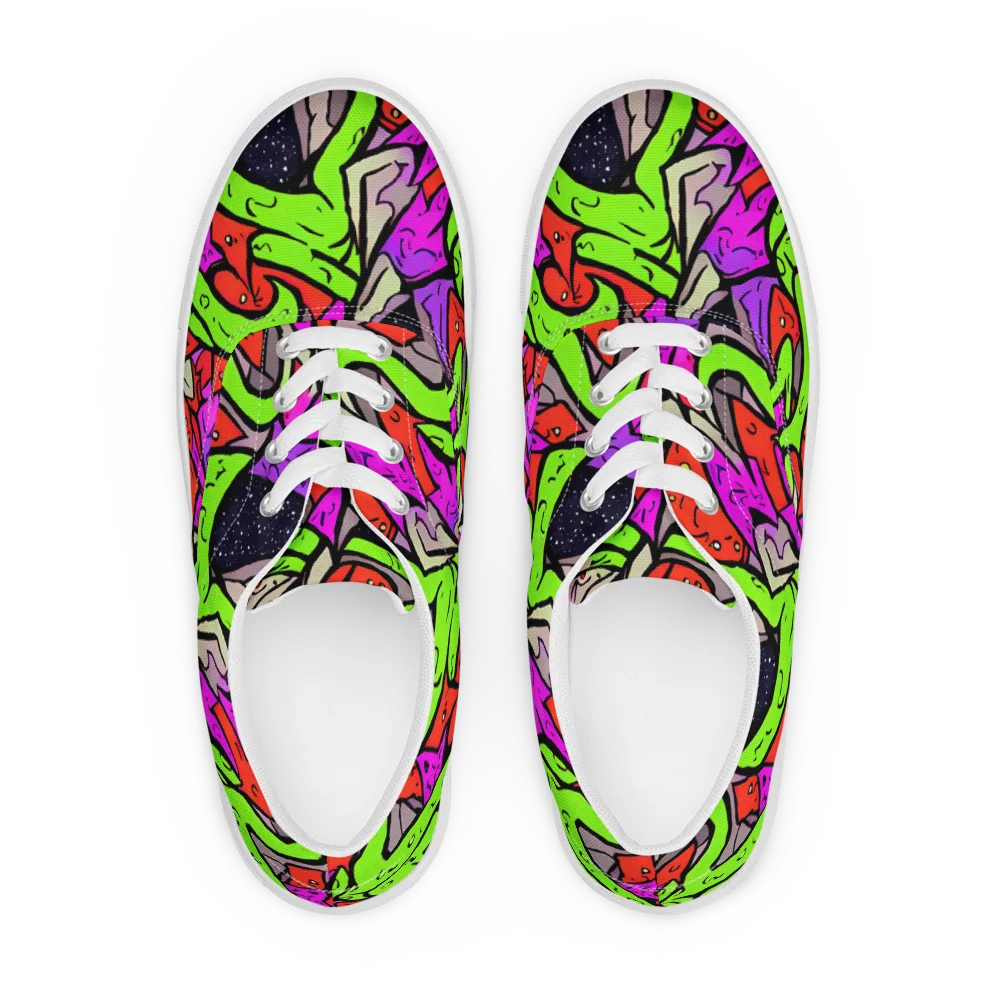 Luminous Depths on Men's Lace-Up Canvas Shoes — Front