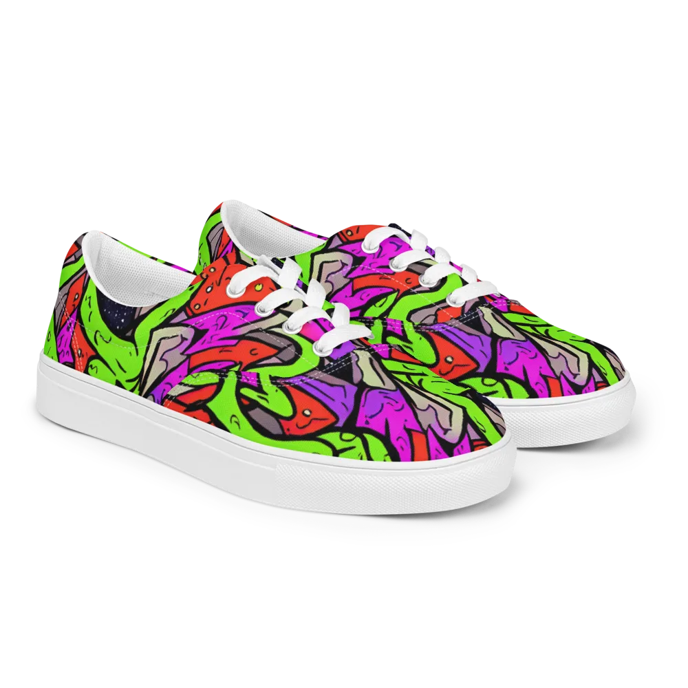 Luminous Depths on Men's Lace-Up Canvas Shoes — Right Front
