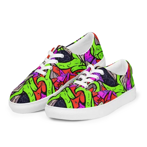 Luminous Depths on a Men's Lace-Up Canvas Shoes