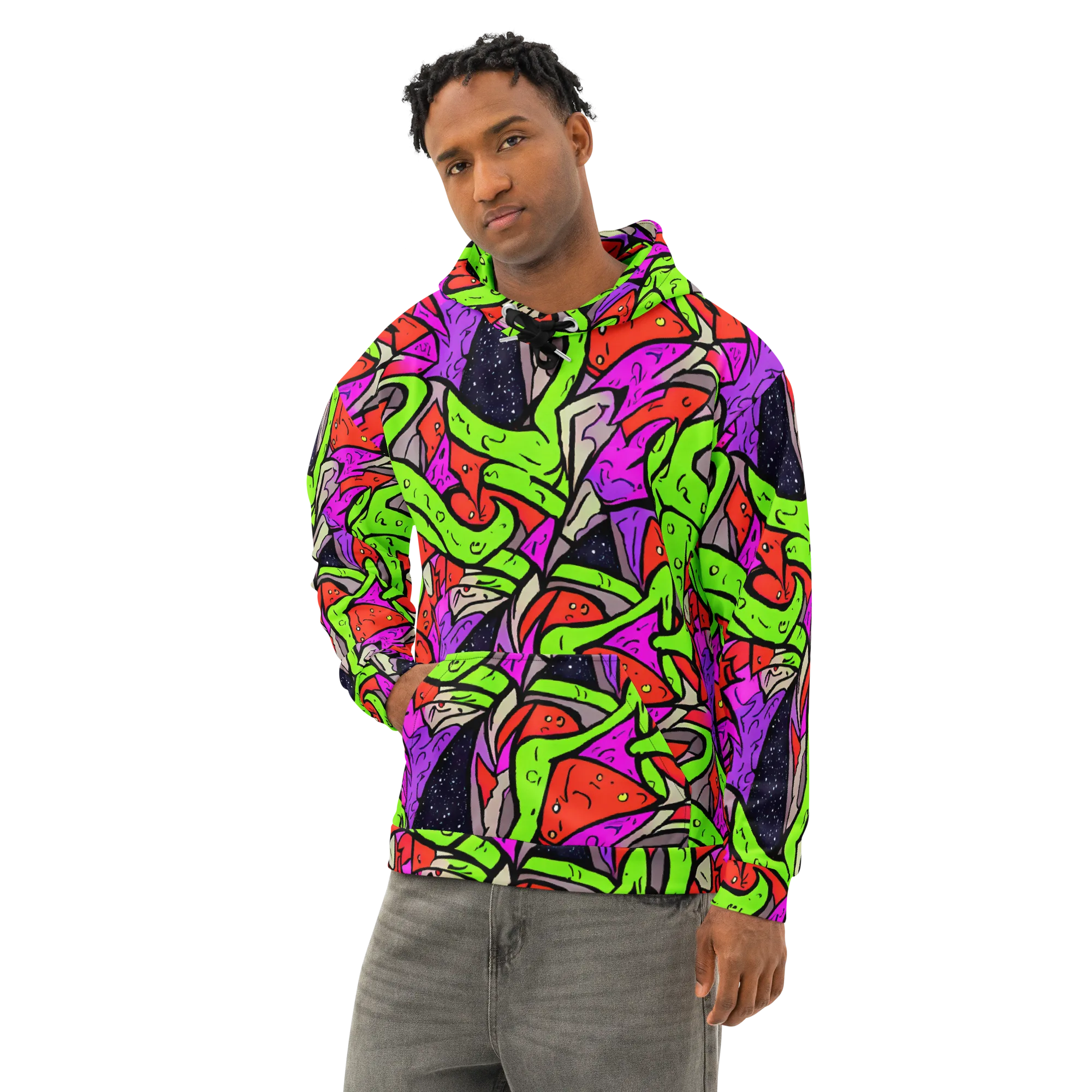 Luminous Depths on Cotton Hoodie — Left Front