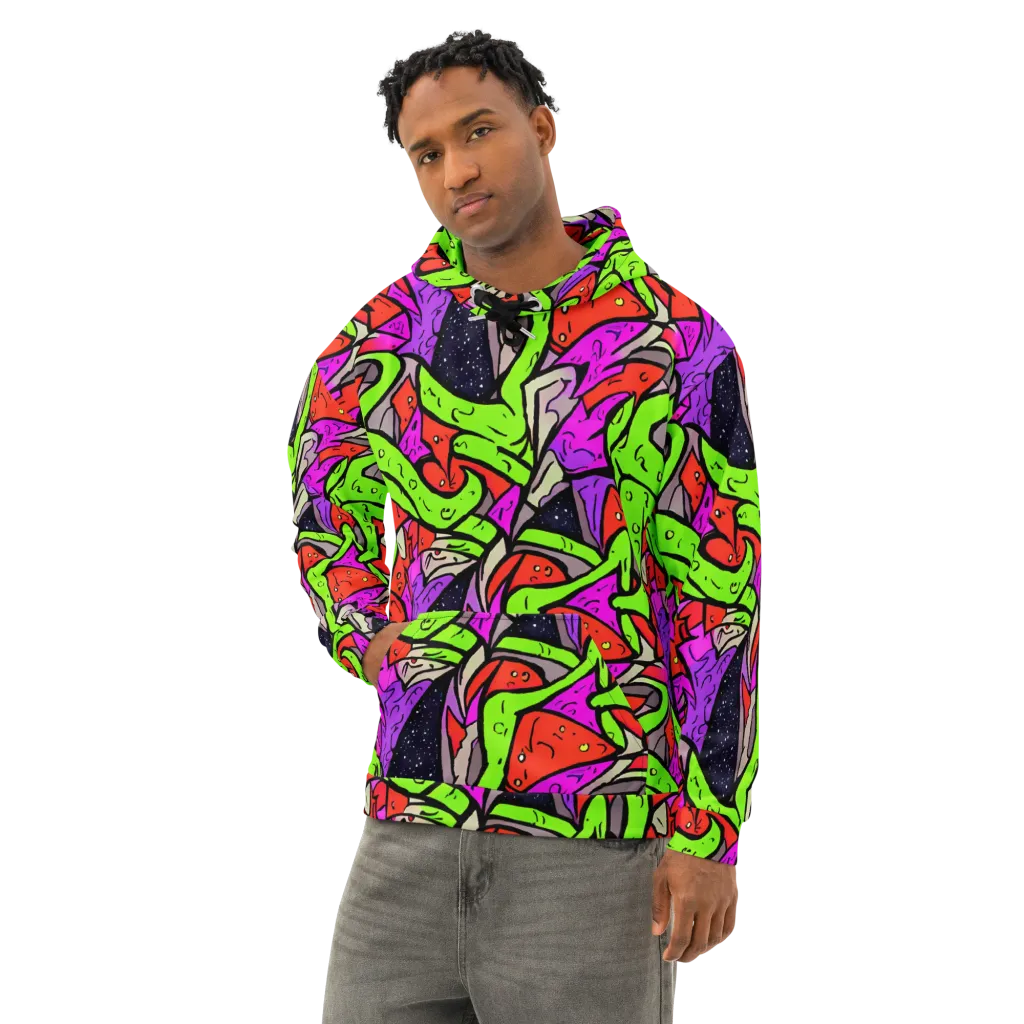Luminous Depths on Cotton Hoodie — Left Front