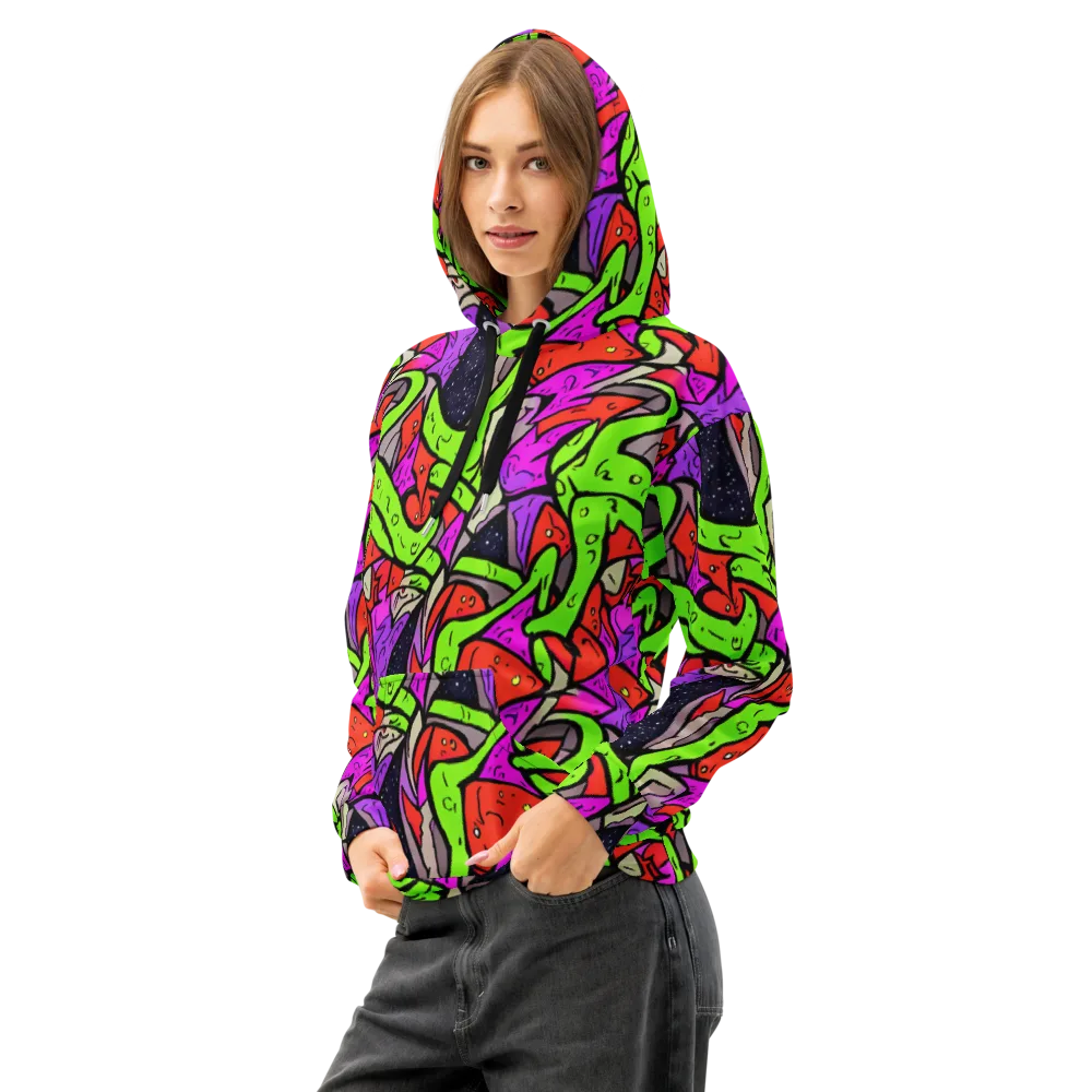 Luminous Depths on Cotton Hoodie — Left Front