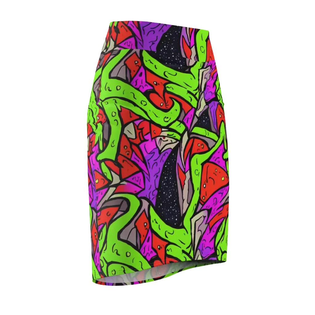 Luminous Depths on Pencil Skirt — Front Side