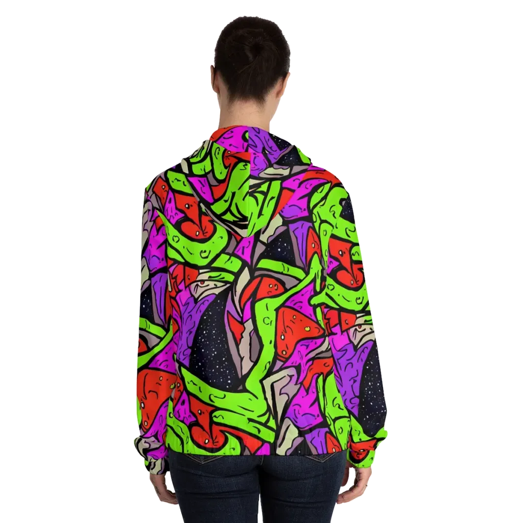 Luminous Depths on Women's Full-Zip Hoodie — Back On Person