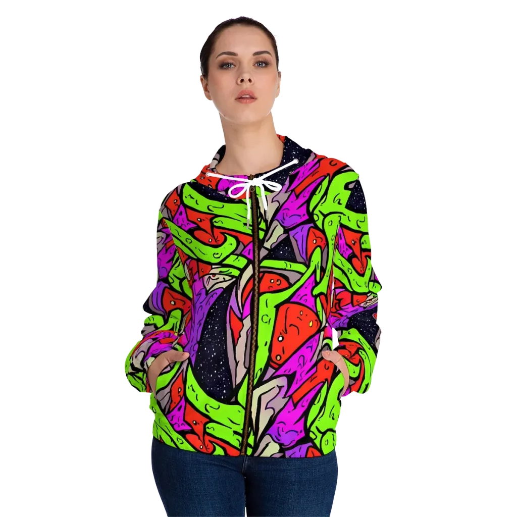 Luminous Depths on Women's Full-Zip Hoodie — Front On Person