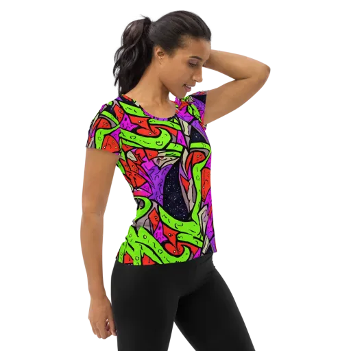 Luminous Depths on a Women's Athletic T-Shirt