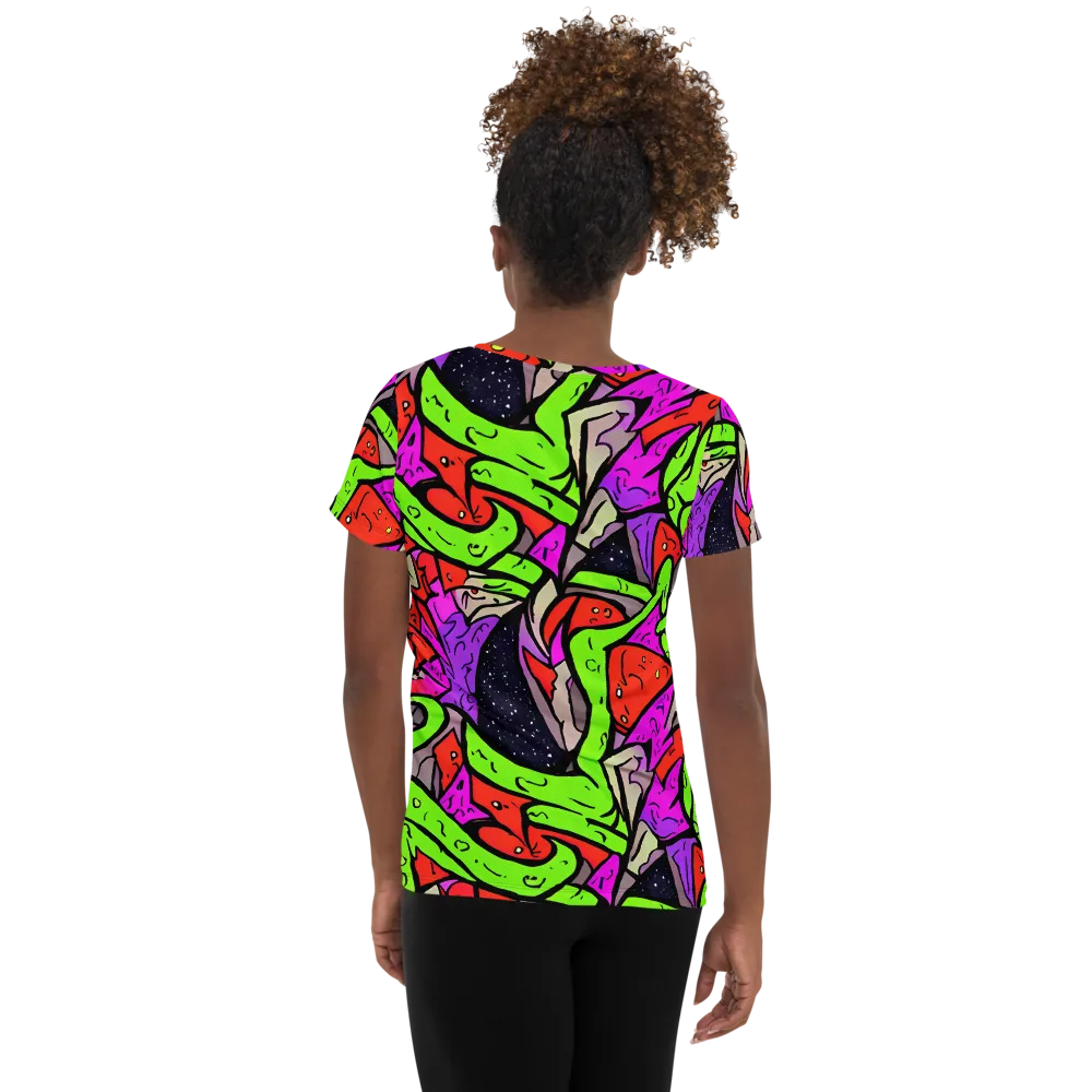 Luminous Depths on Women's Athletic T-Shirt — Back