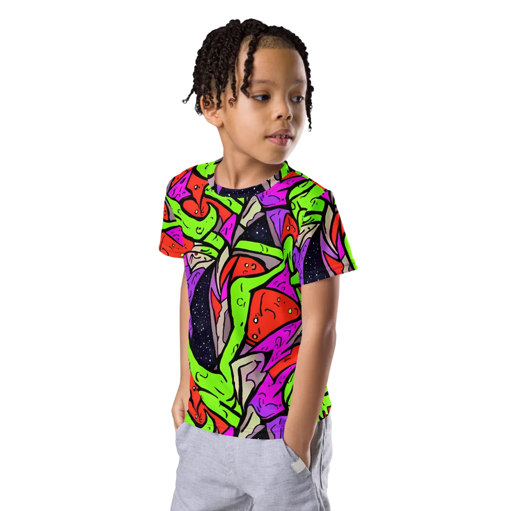 Luminous Depths on Kids Crew Neck T-Shirt — Left Front