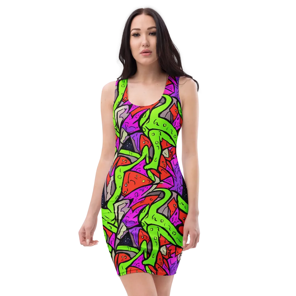 Luminous Depths on Bodycon Dress — Front