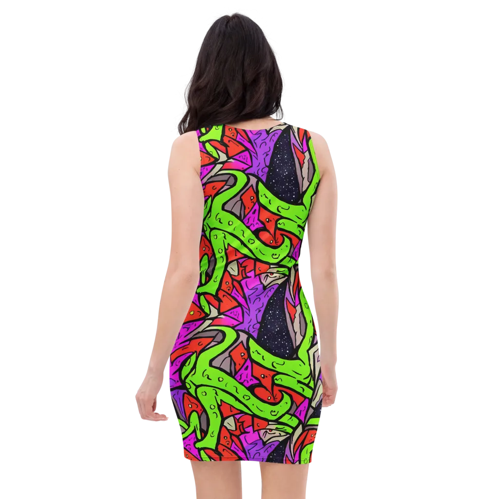 Luminous Depths on Bodycon Dress — Back