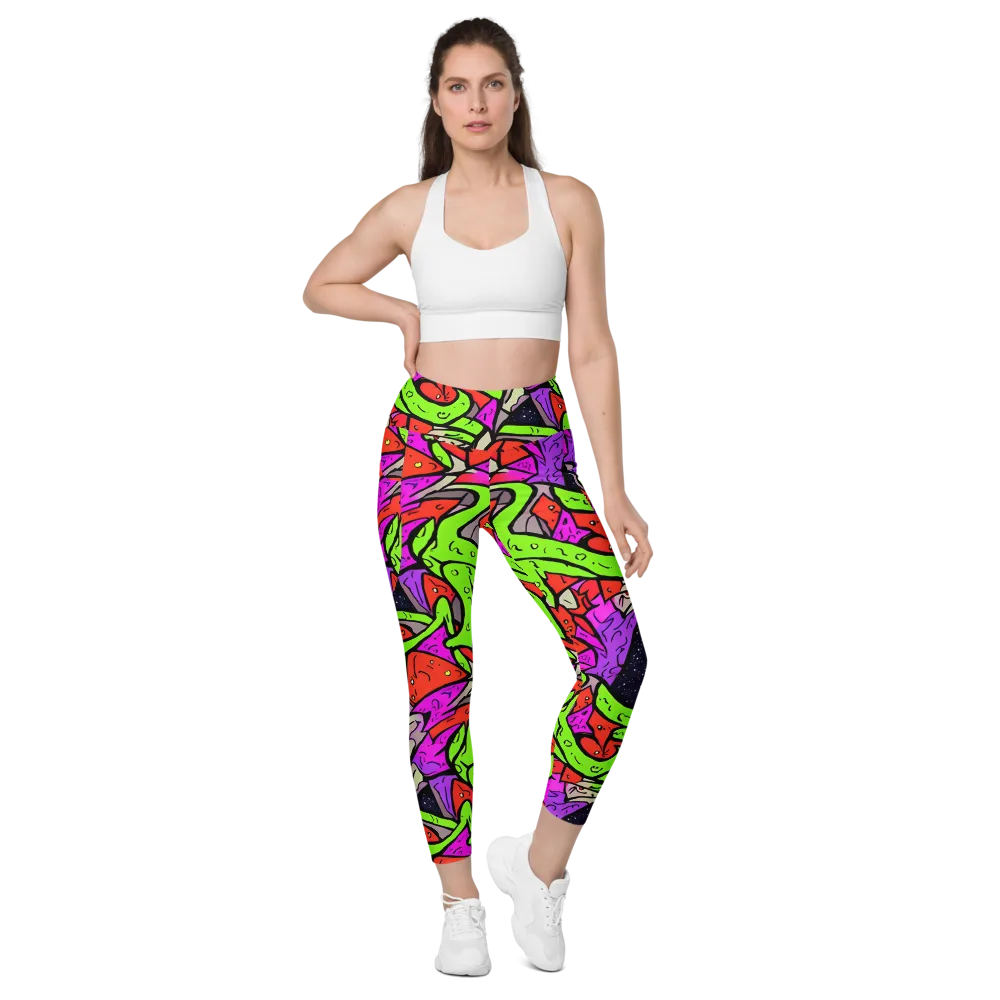 Luminous Depths on Leggings with Pockets — Front
