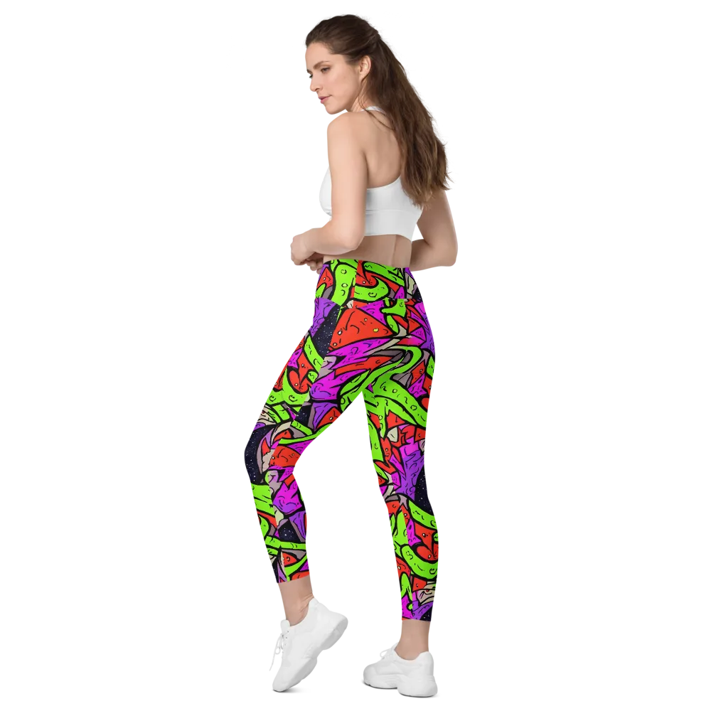Luminous Depths on Leggings with Pockets — Left Back
