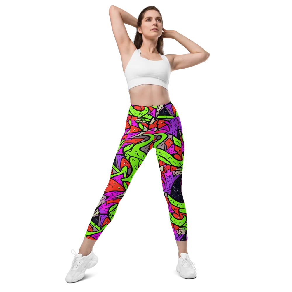 Luminous Depths on Leggings with Pockets — Front