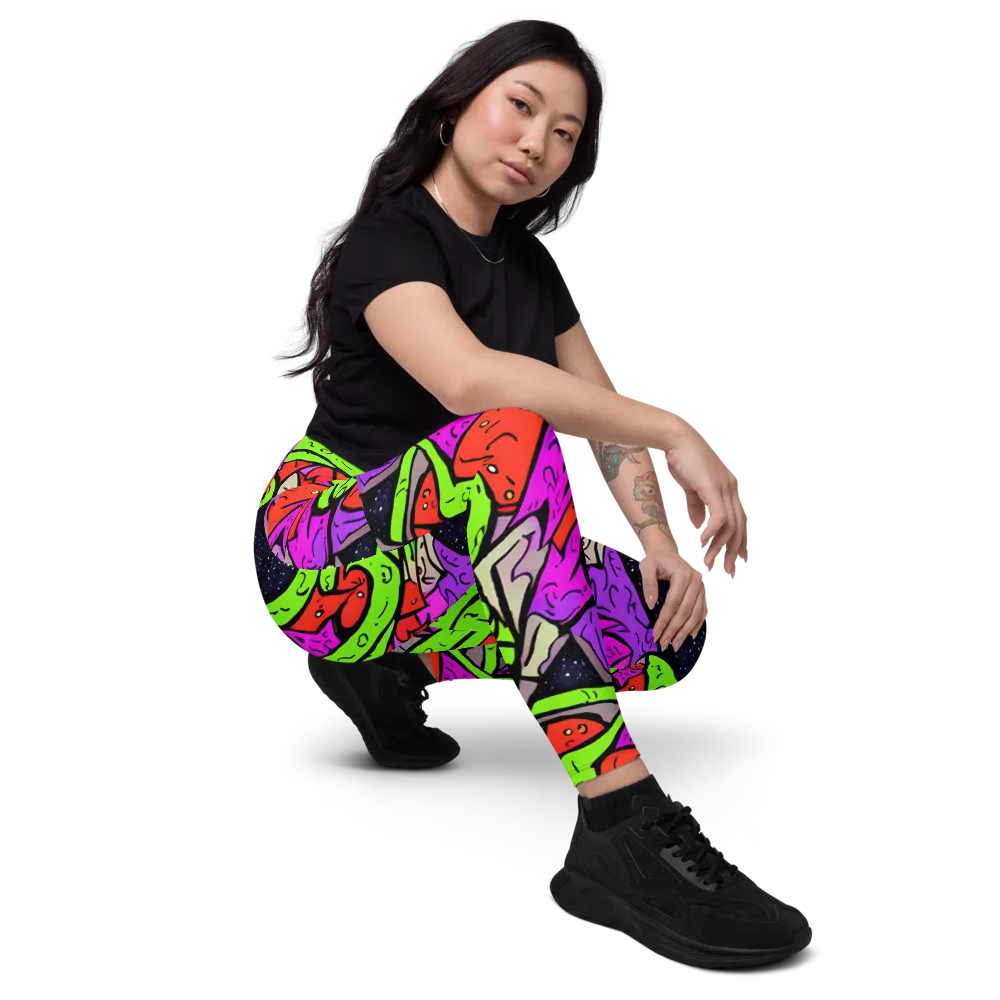 Luminous Depths on Leggings with Pockets — Right Front