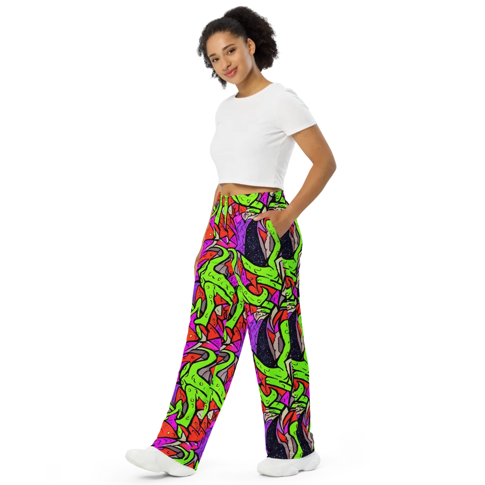 Luminous Depths on Wide-Leg Pants — Left Front