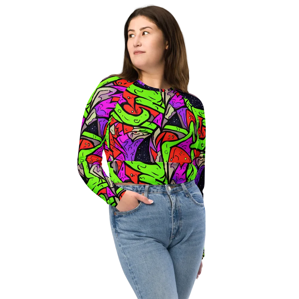Luminous Depths on Long Sleeve Crop Top — Front
