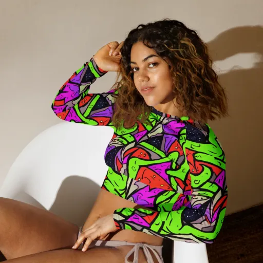 Luminous Depths on a Long Sleeve Crop Top