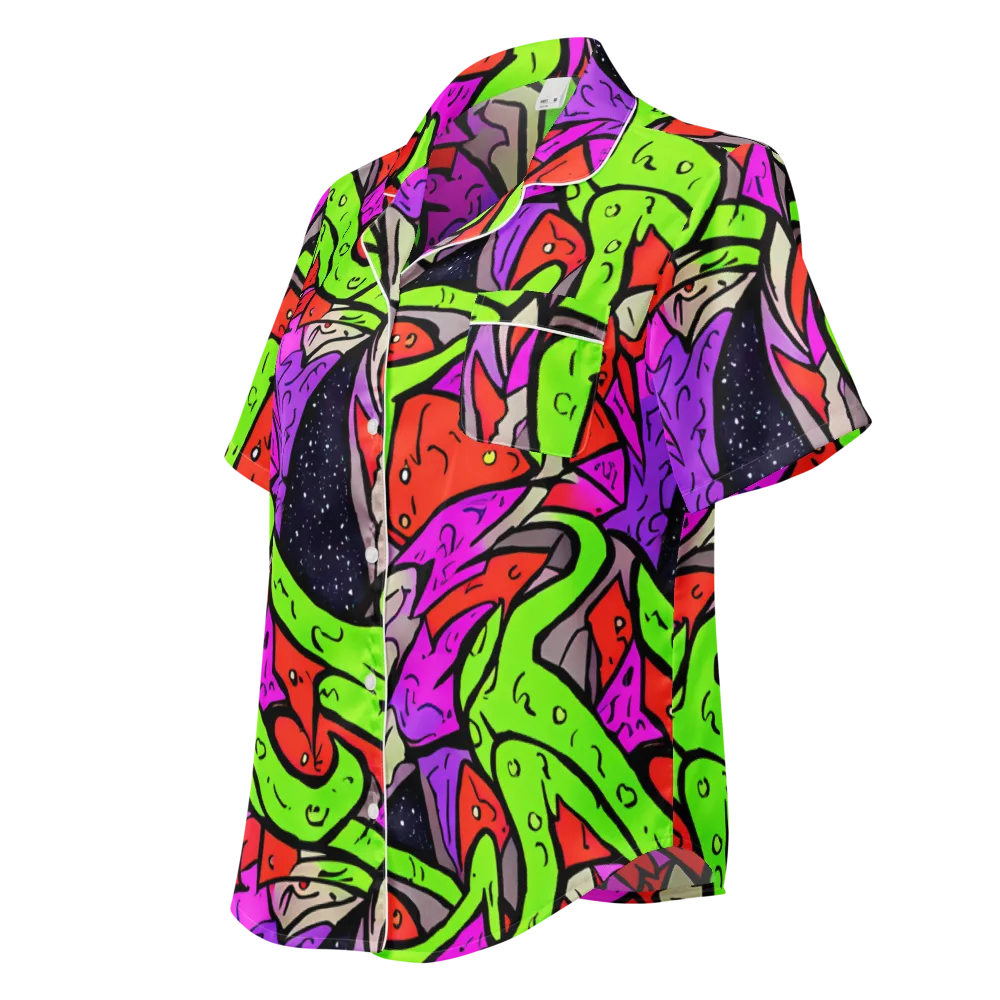 Luminous Depths on Women's Short Sleeve Pajama Top — Left Front