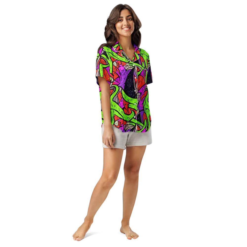 Luminous Depths on Women's Short Sleeve Pajama Top — Front