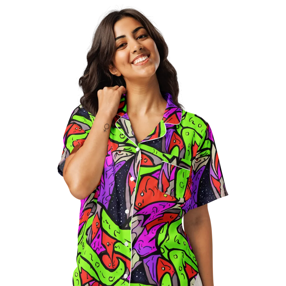 Luminous Depths on Women's Short Sleeve Pajama Top — Front