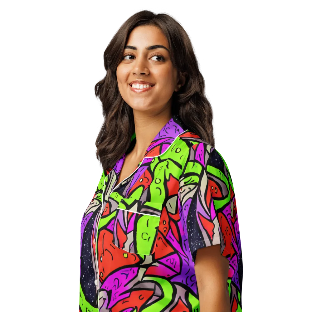 Luminous Depths on Women's Short Sleeve Pajama Top — Left Front