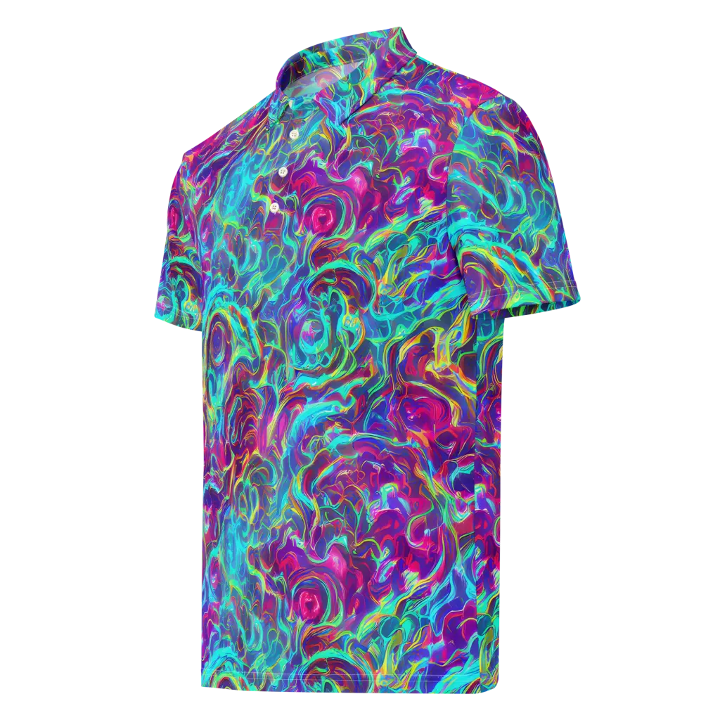 Surreal Riptide on Men's Slim Fit Polo Shirt — Left Front