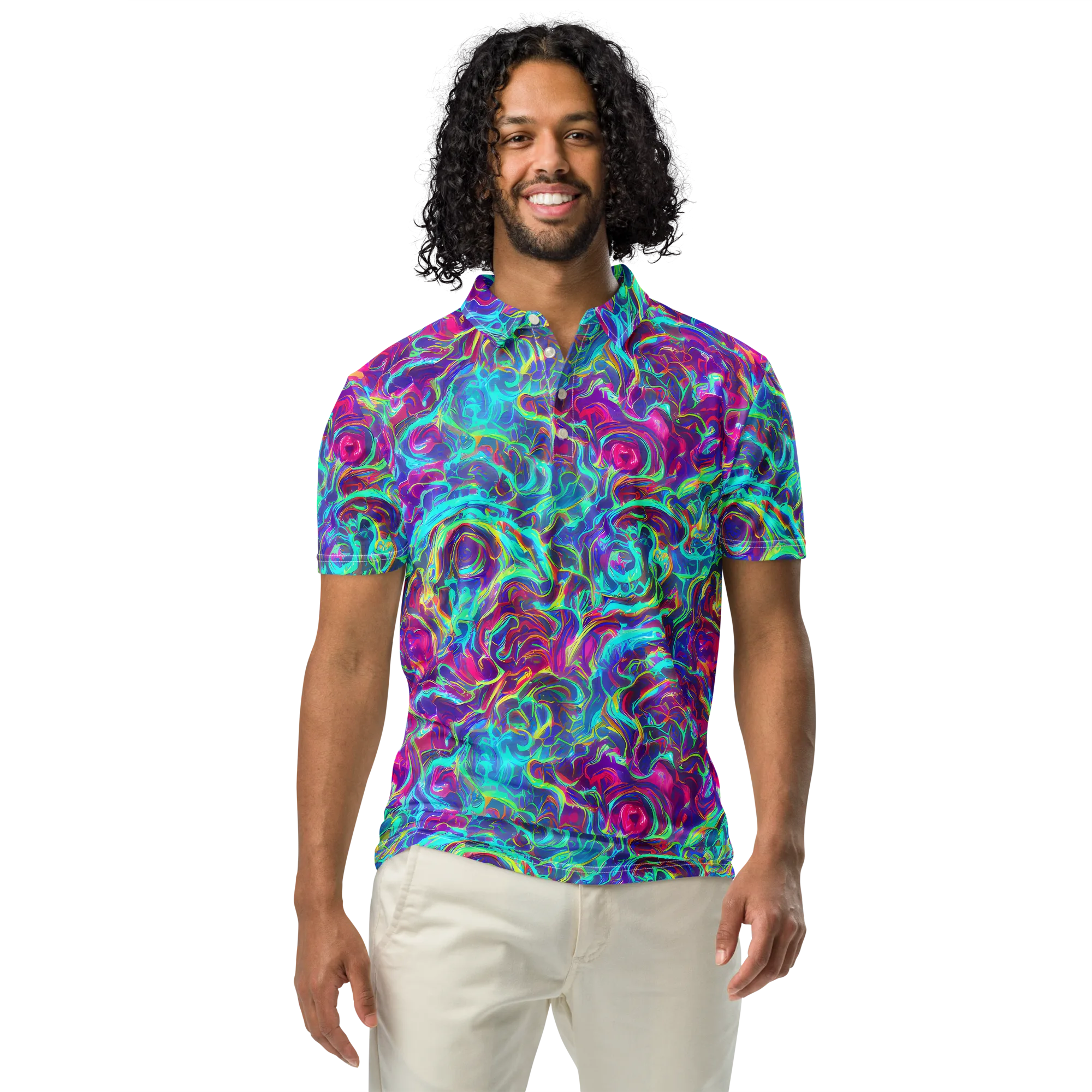 Surreal Riptide on Men's Slim Fit Polo Shirt — Front