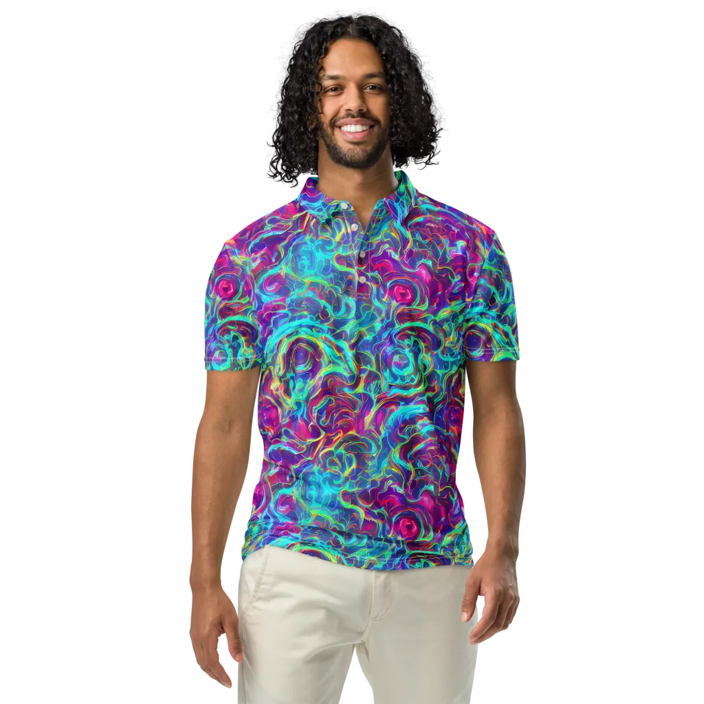 Surreal Riptide on Men's Slim Fit Polo Shirt — Front