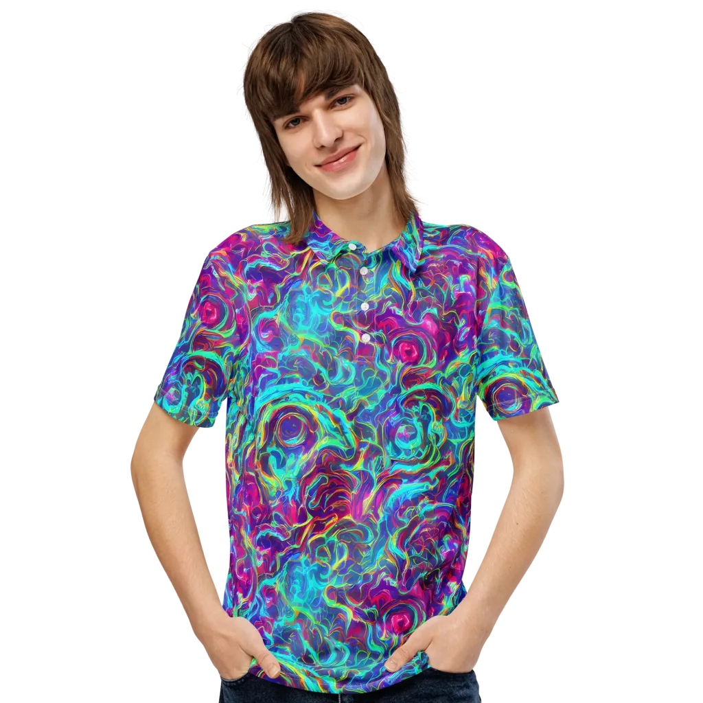 Surreal Riptide on Men's Slim Fit Polo Shirt — Front
