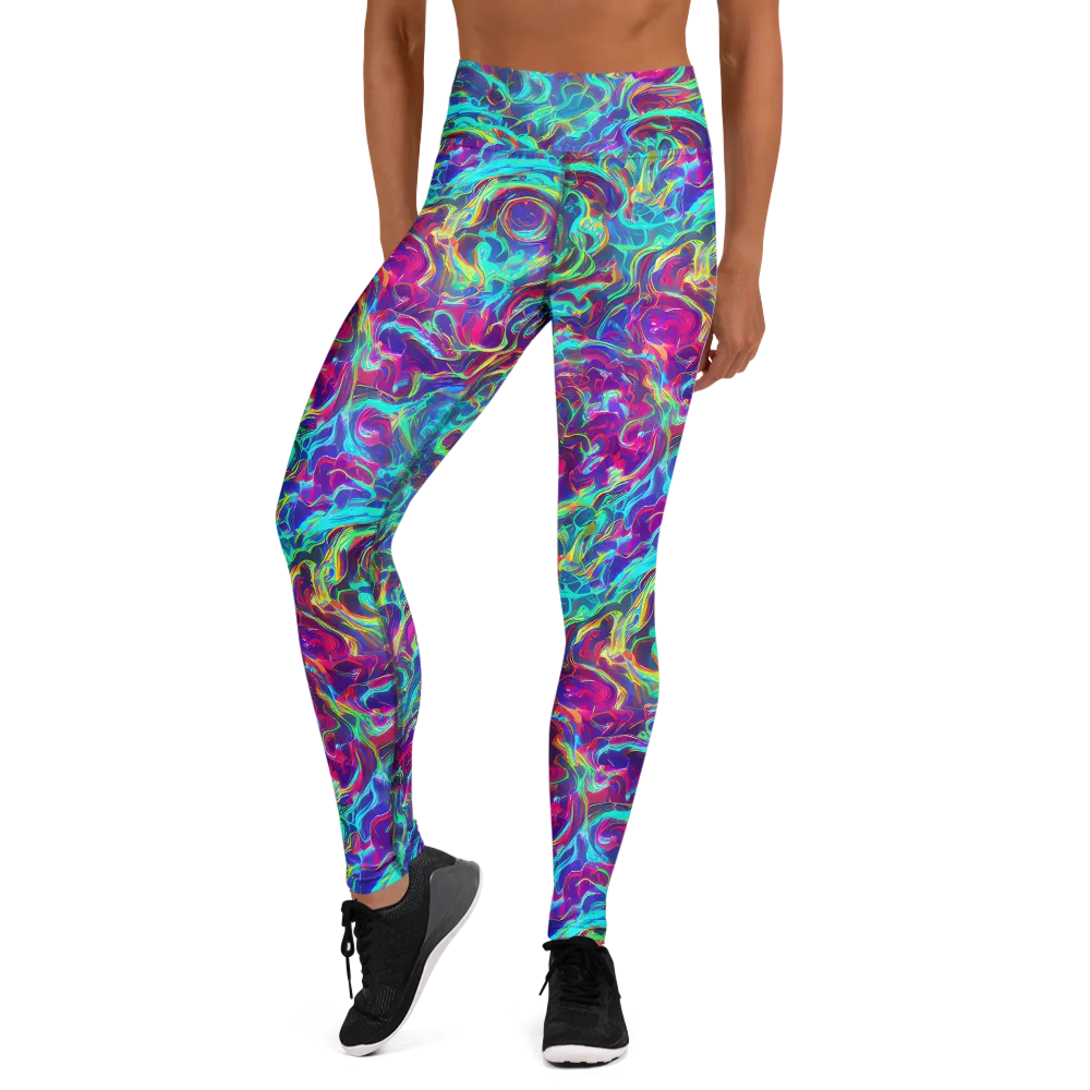 Surreal Riptide on Yoga Leggings — Front
