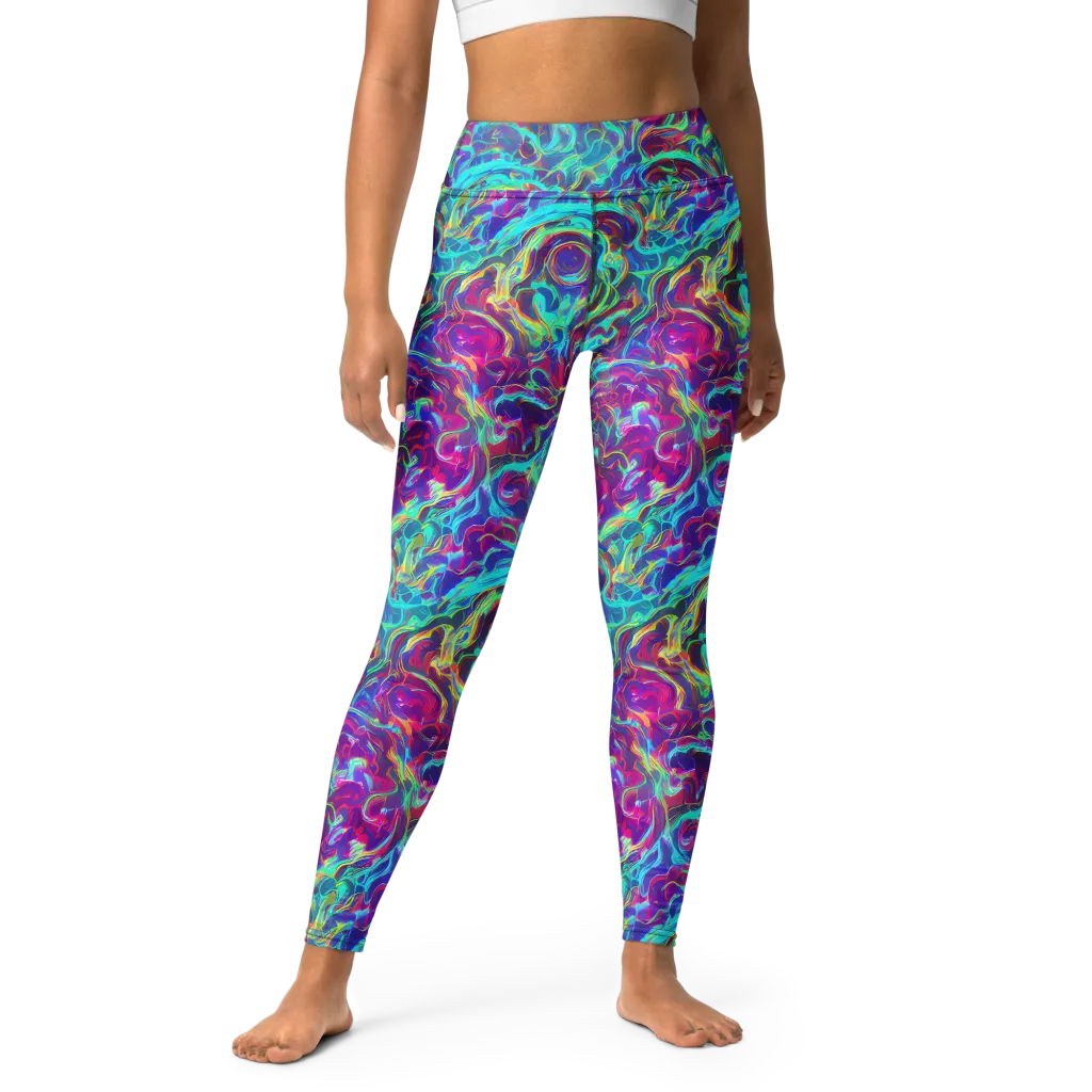 Surreal Riptide on Yoga Leggings — Front