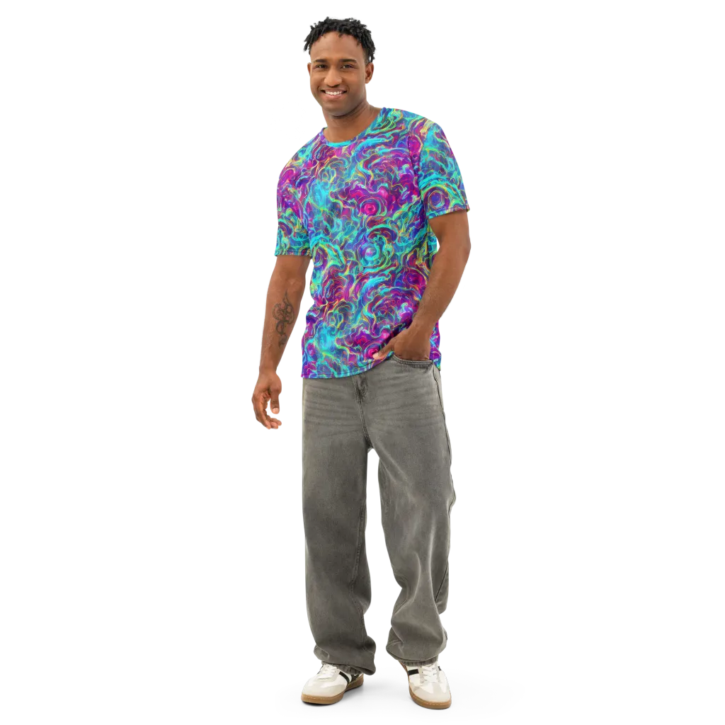 Surreal Riptide on Men's Cotton Crew Neck T-Shirt — Front