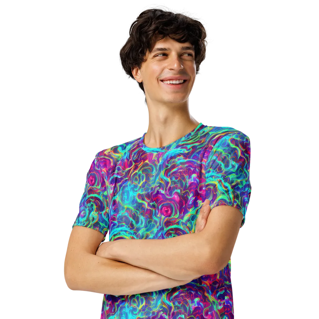 Surreal Riptide on Men's Crew Neck T-Shirt — Left Front