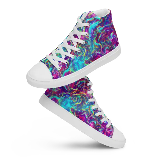 Surreal Riptide on a Men's High Top Canvas Shoes