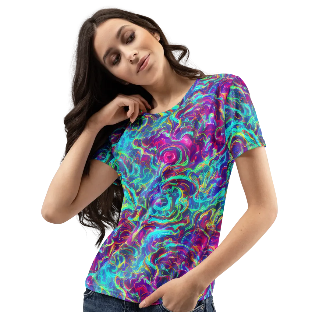 Surreal Riptide on Women's Crew Neck T-Shirt — Left Front