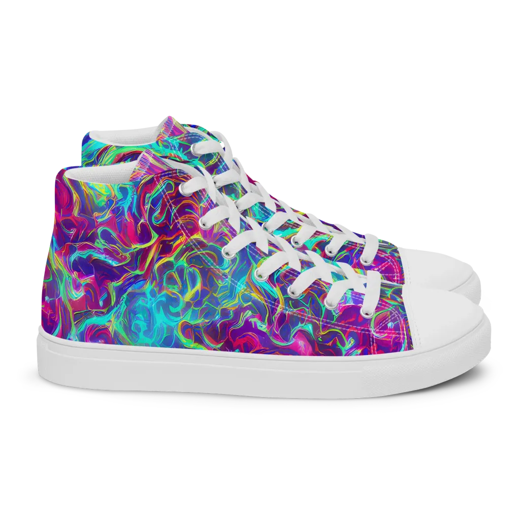 Surreal Riptide on Women's High Top Canvas Shoes — Right