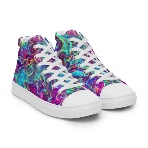 Surreal Riptide on a Women's High Top Canvas Shoes