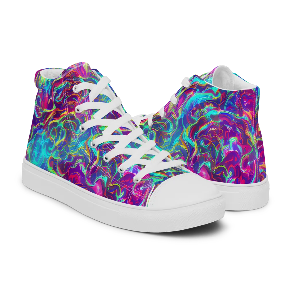 Surreal Riptide on Women's High Top Canvas Shoes — Right