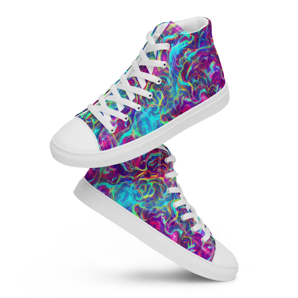 Surreal Riptide on Women's High Top Canvas Shoes — Front